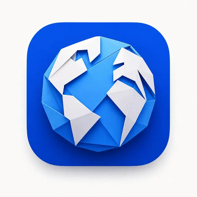 Origami Globe Web Browser App Icon
