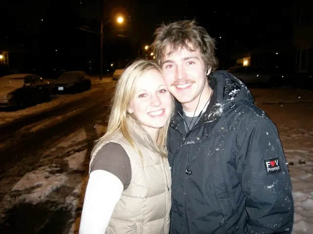 Overexposed Flash Couple Night Photo