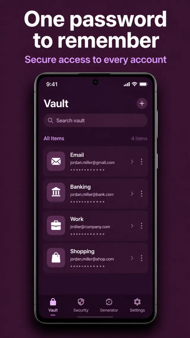 Password Manager App Store Screenshot