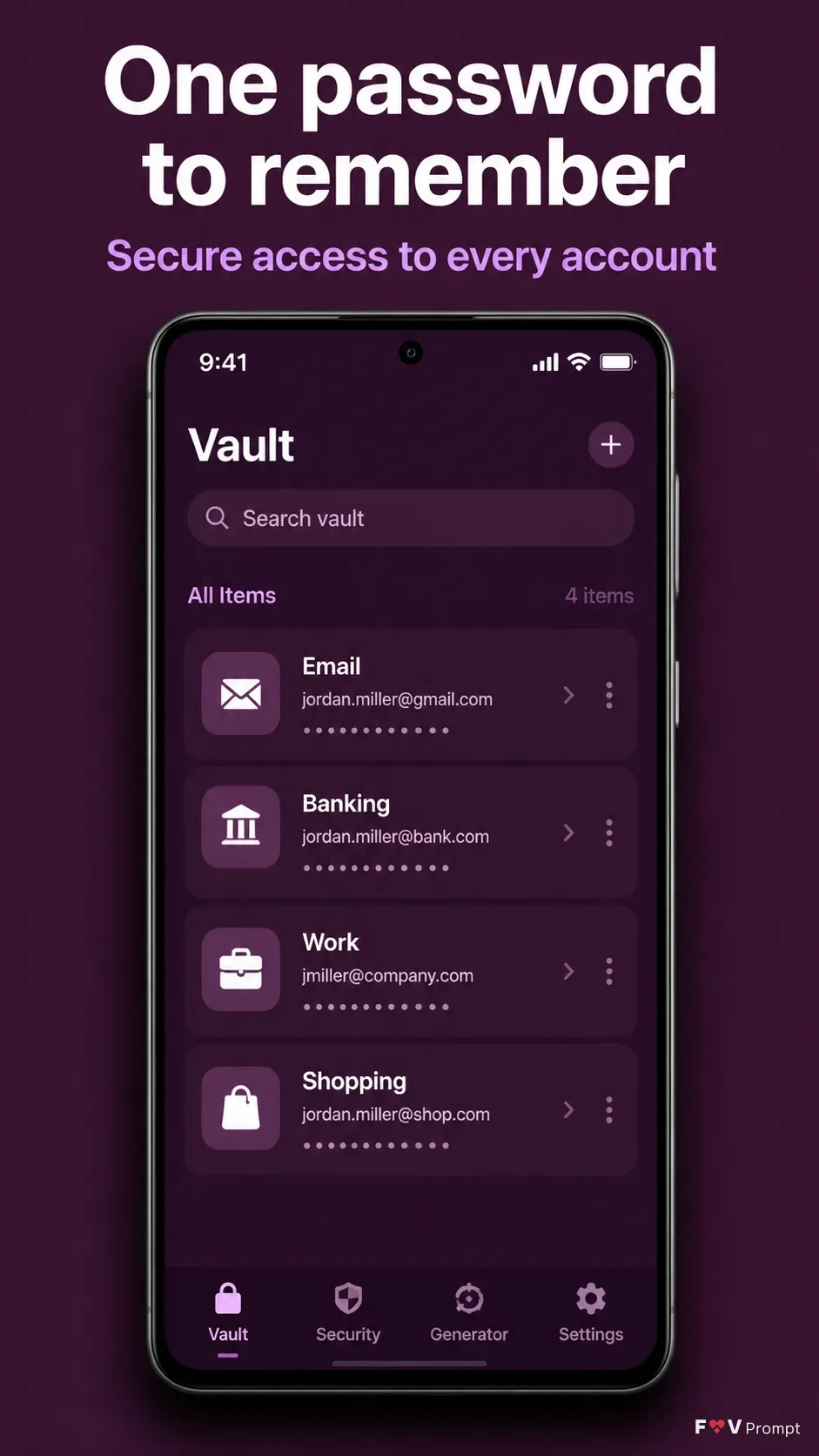 Password Manager App Store Screenshot