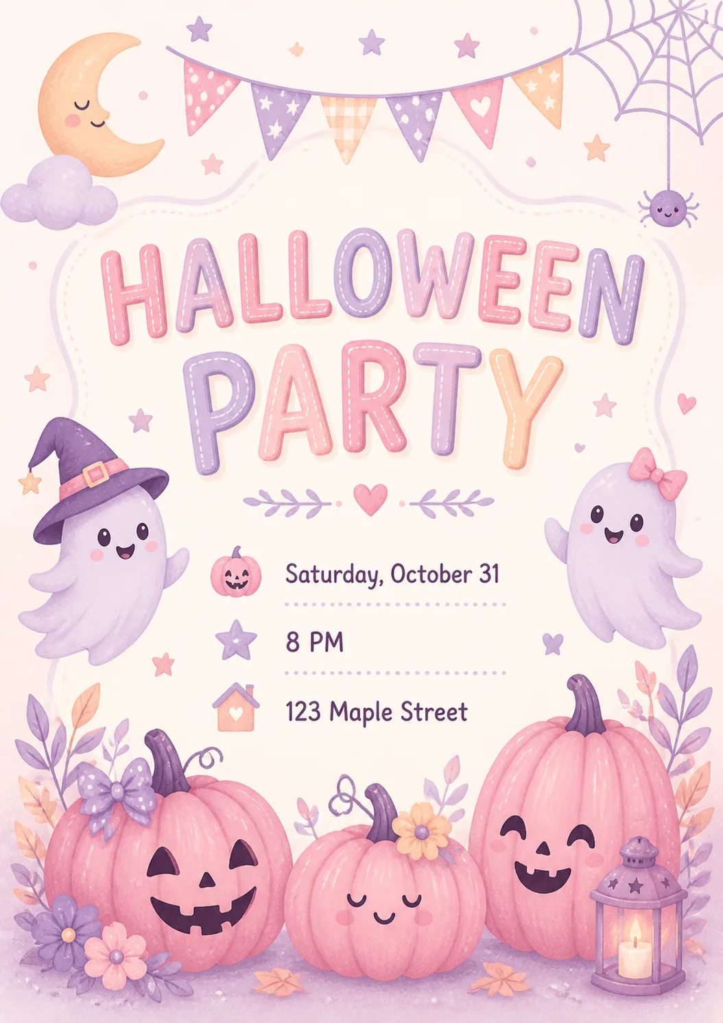 Pastel Halloween Party Invitation