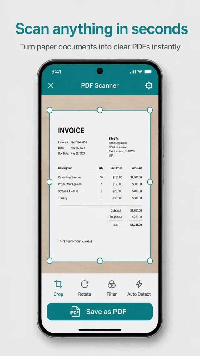 PDF Scanner App Store Screenshot