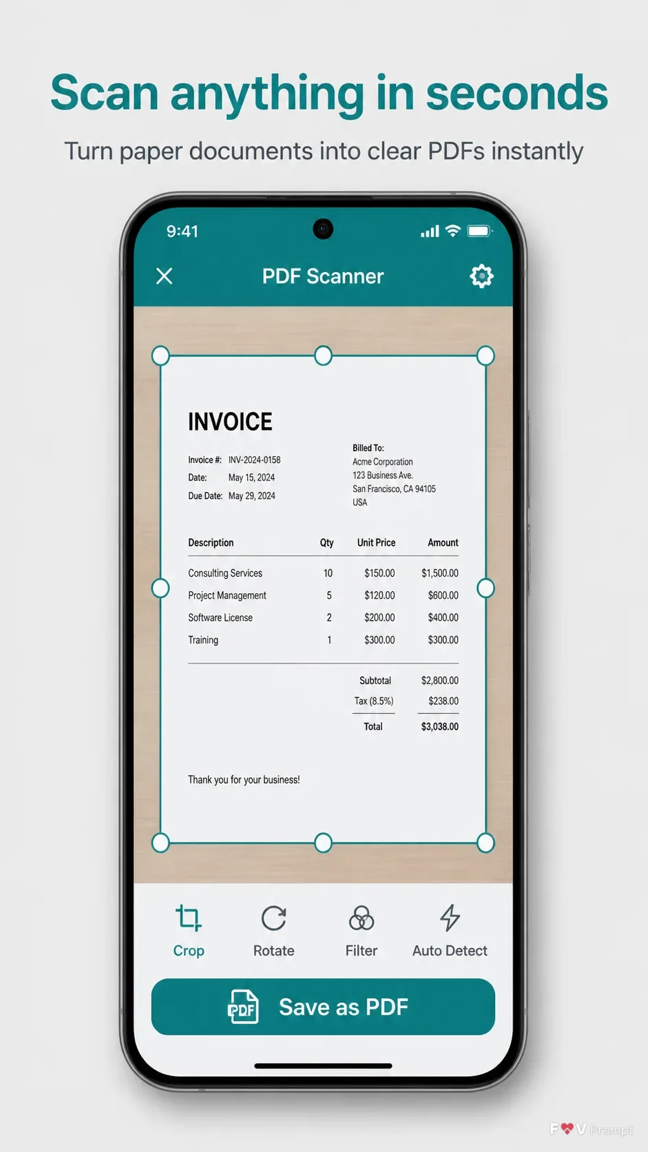 PDF Scanner App Store Screenshot
