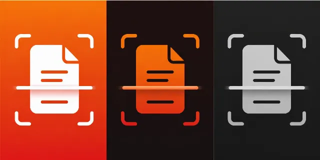 PDF Scanner Red Orange Gradient App Icon