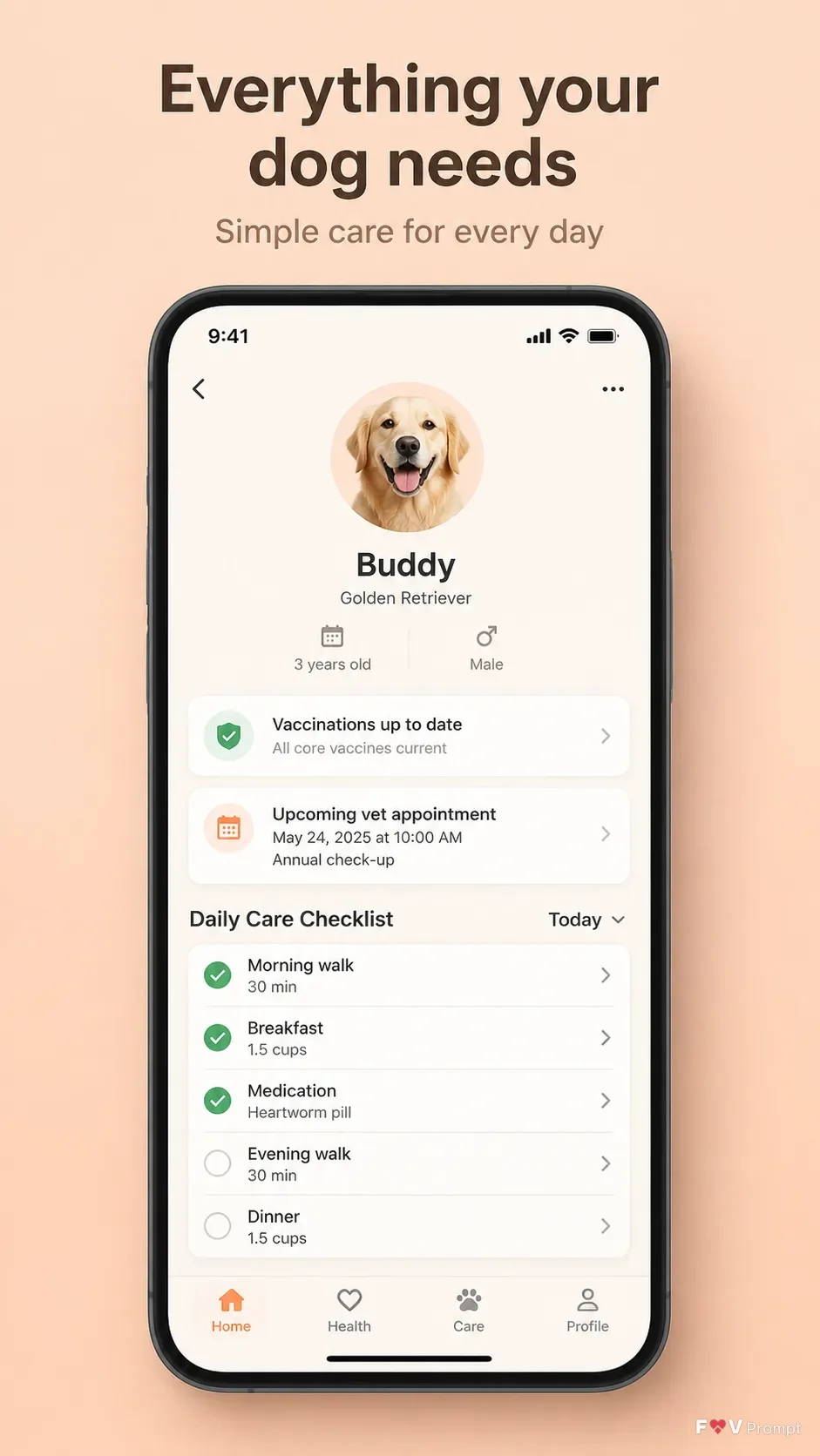 Peach Pet Care App Store Screenshot