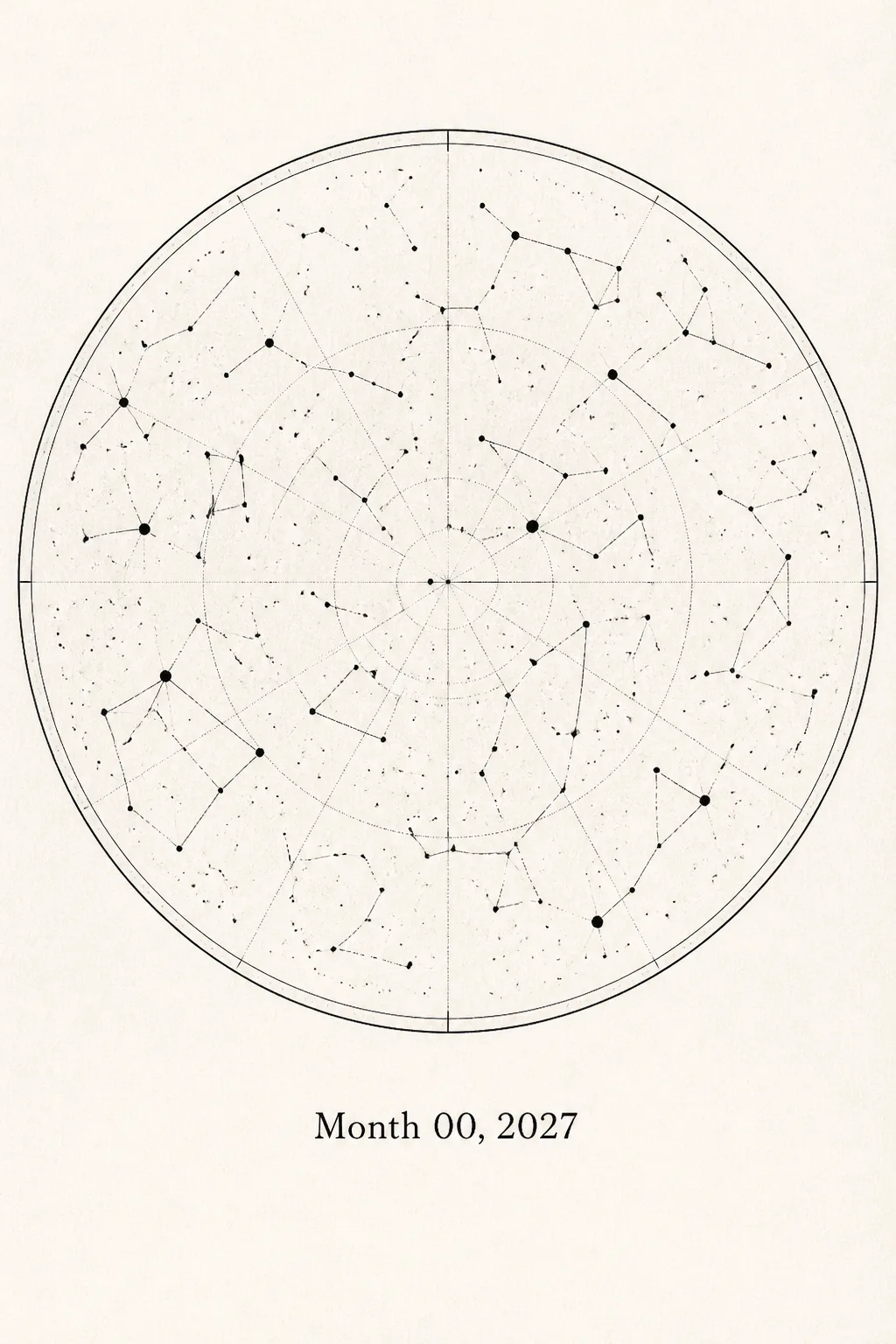 Personalized Black And White Star Map Print