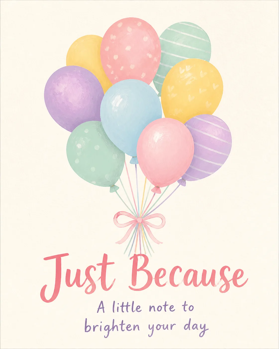 Playful Pastel Balloon Greeting Card