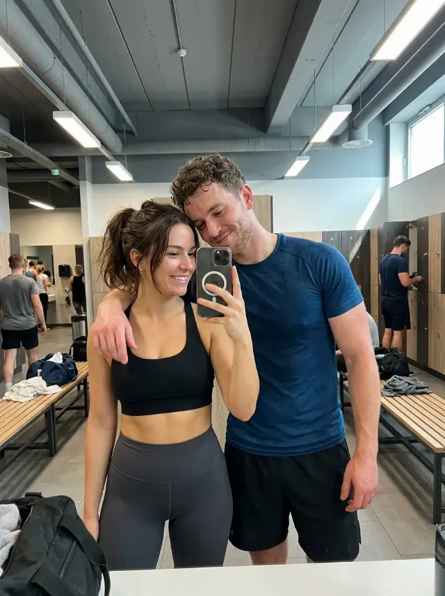 Post Workout Couple Gym Mirror Selfie