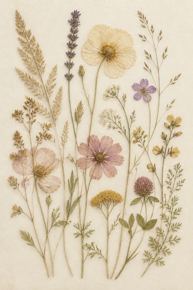 Pressed Wildflower Botanical Wall Art Print