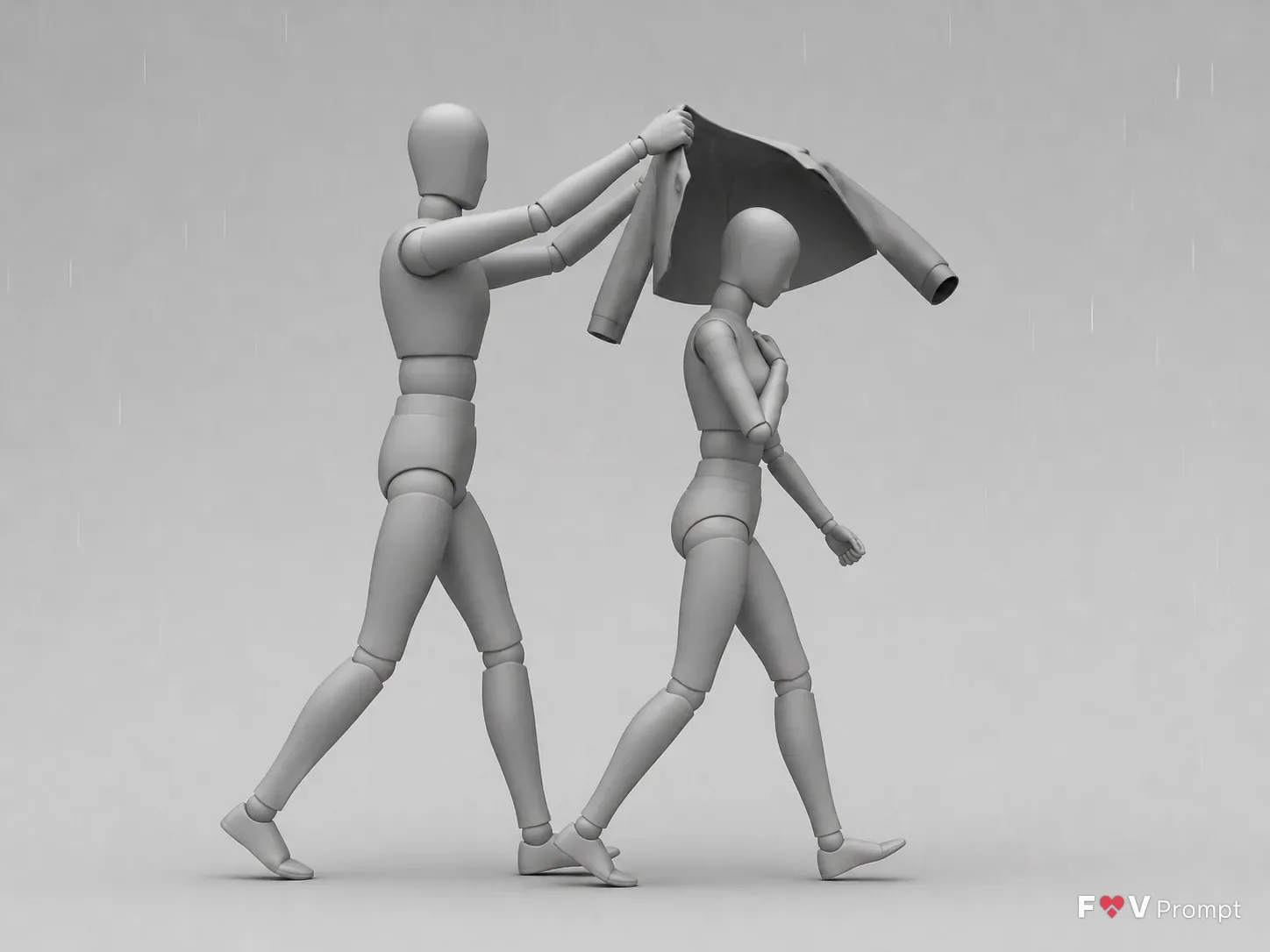 Rain Cover Walking Pose Reference