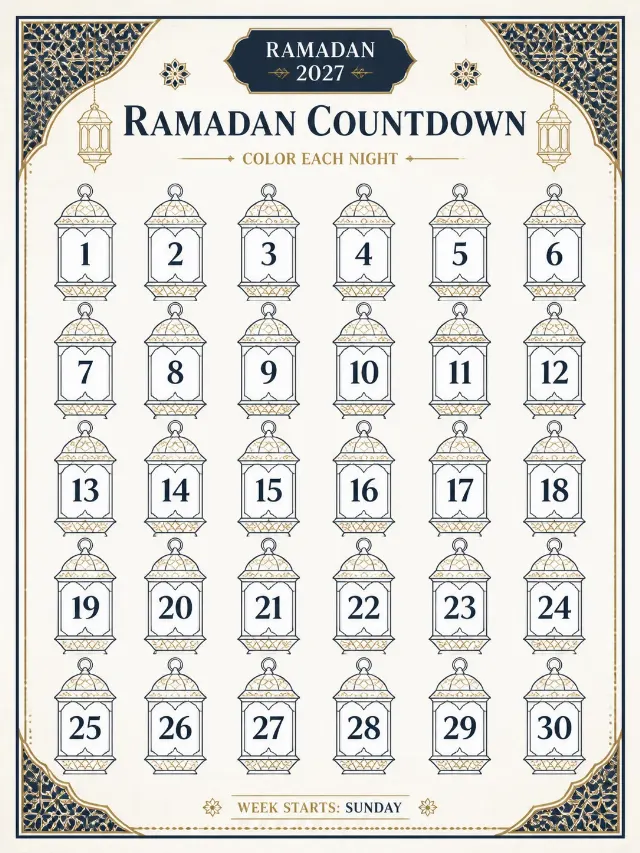Ramadan Lantern Countdown Calendar