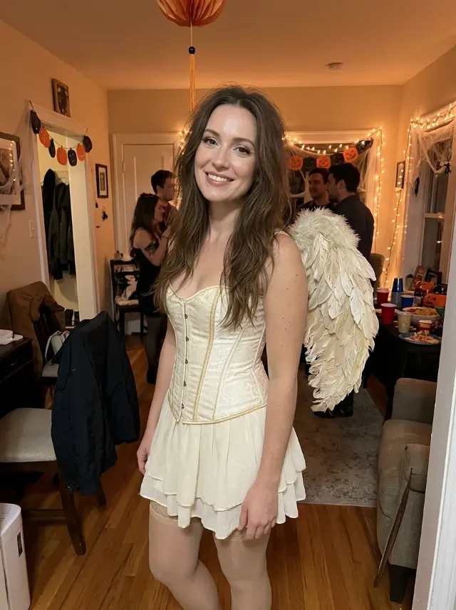Realistic Halloween Angel Party Portrait
