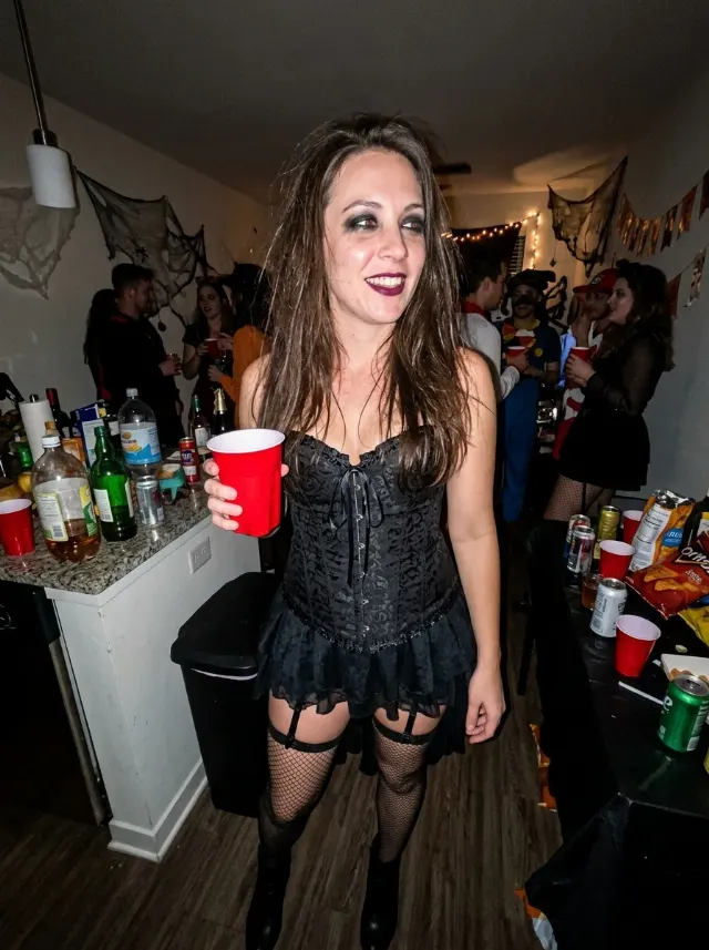 Realistic Halloween Witch Party Photo
