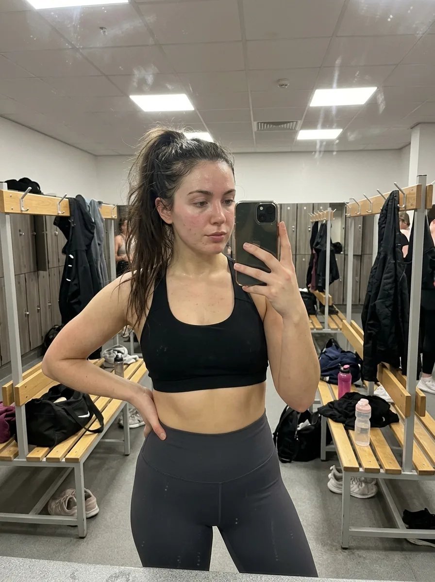 Realistic Post Workout Gym Mirror Selfie