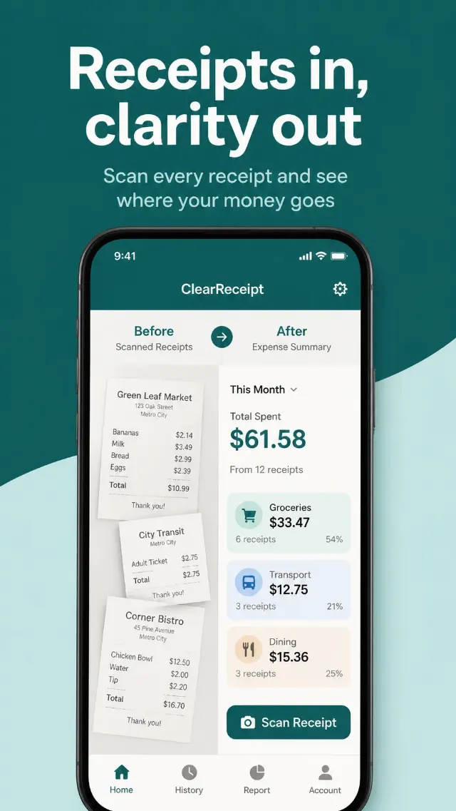 Receipt Scanner App Store Screenshot