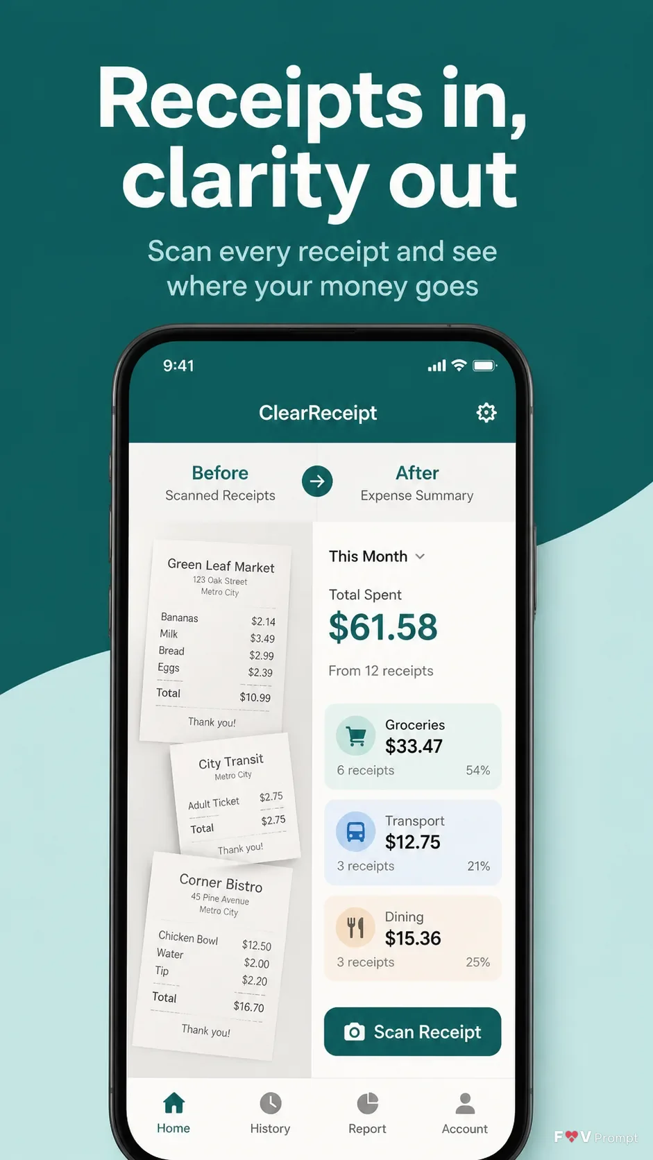 Receipt Scanner App Store Screenshot