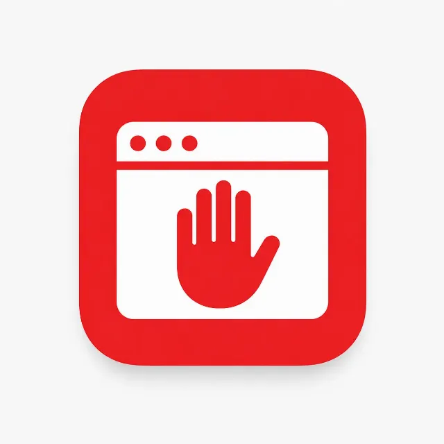 Red Stop Hand Ad Blocker App Icon