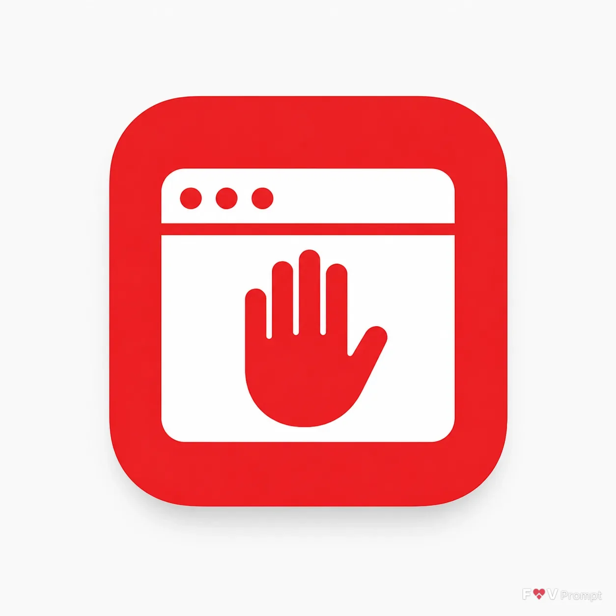 Red Stop Hand Ad Blocker App Icon