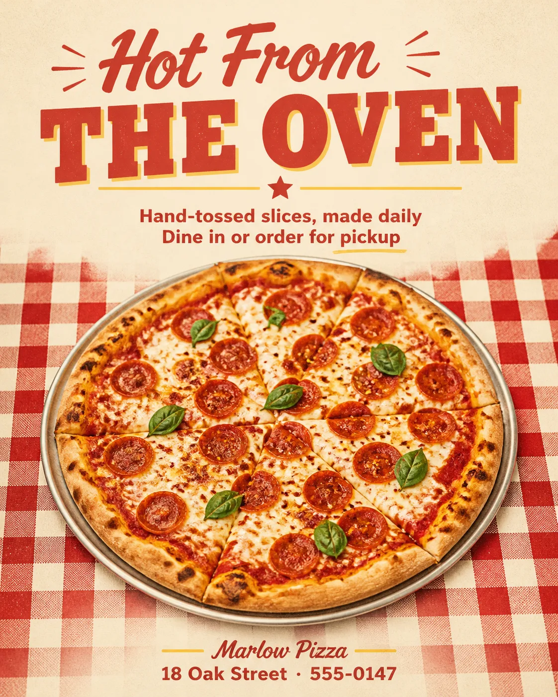 Retro Diner Pizza Instagram Post