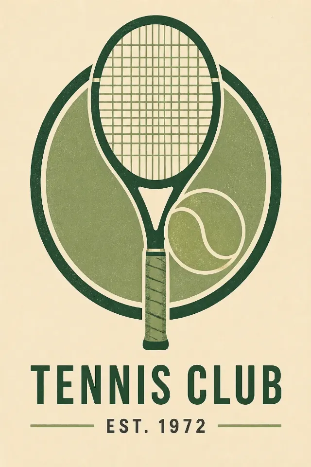 Retro Green Tennis Club Wall Art