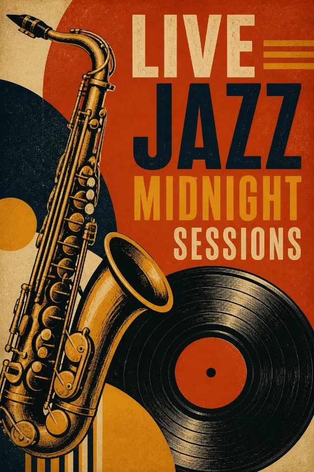 Retro Jazz Club Saxophone Poster