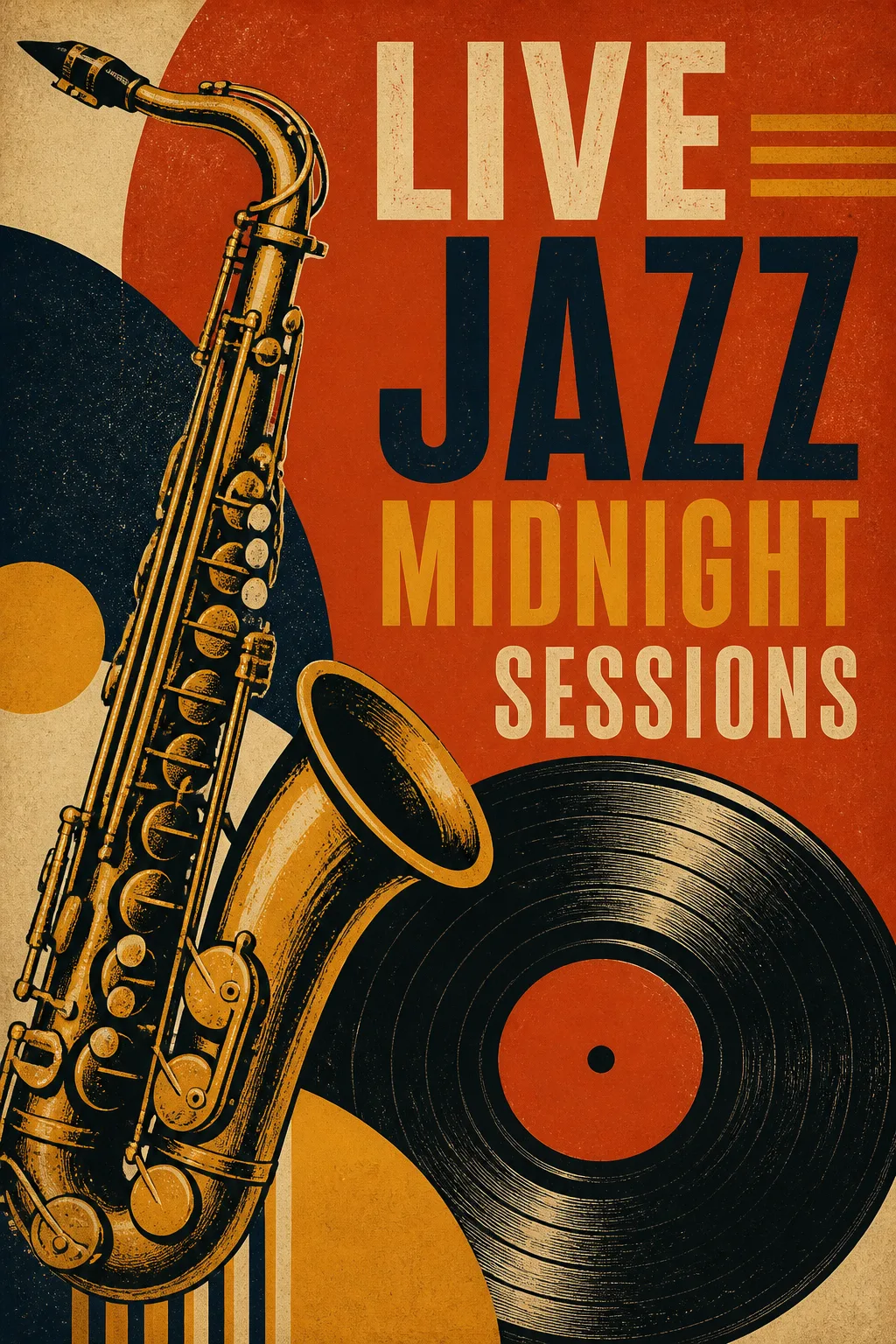 Retro Jazz Club Saxophone Poster