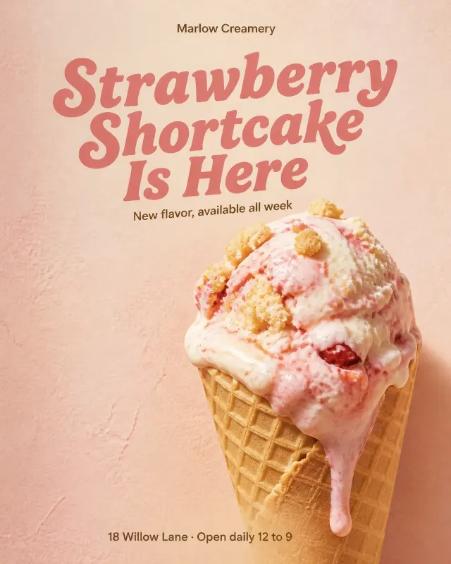 Retro New Flavor Ice Cream Instagram Post