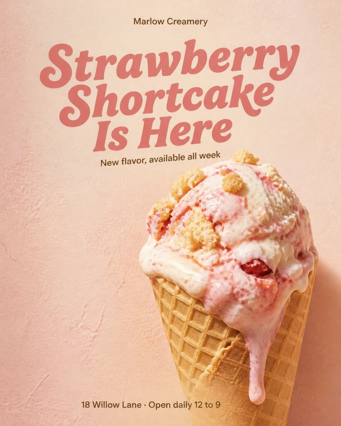 Retro New Flavor Ice Cream Instagram Post