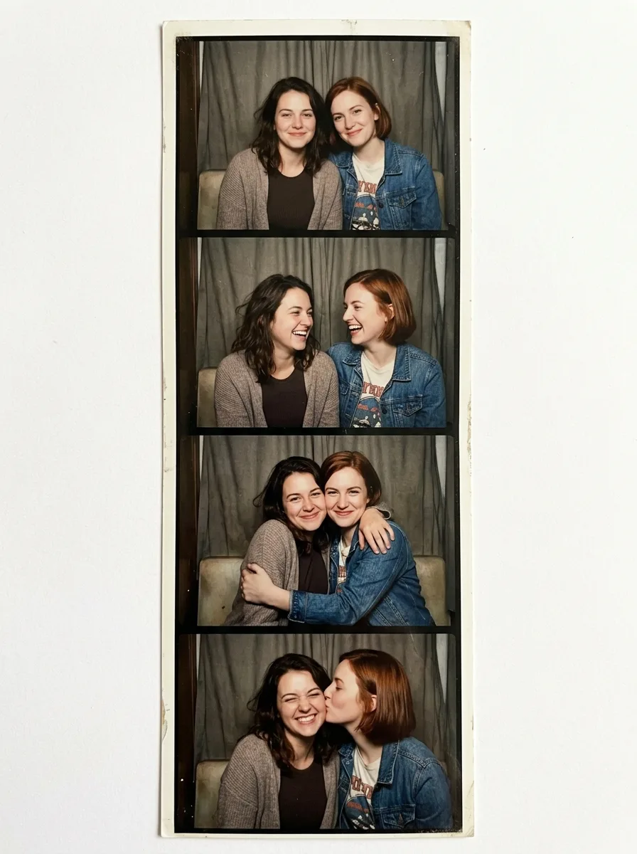 Romantic Four Frame Photo Booth Strip