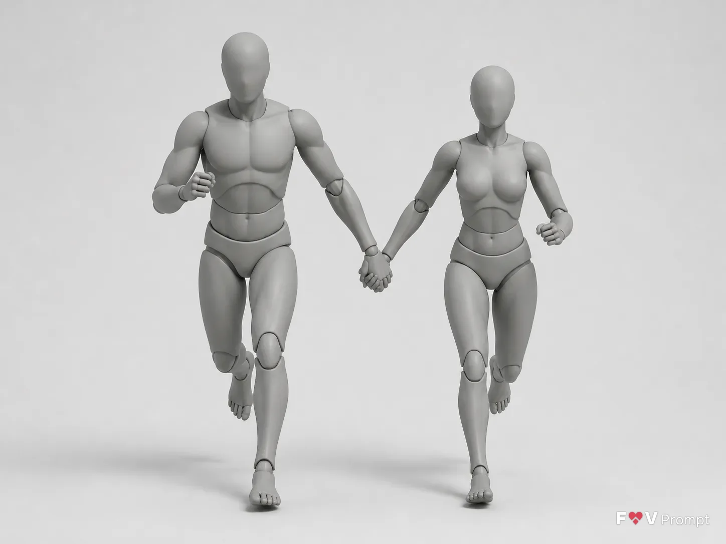 Running Hand In Hand Pose Reference
