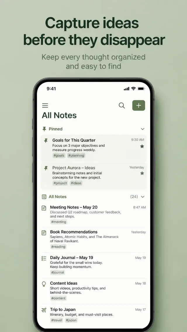 Sage Notes App Store Screenshot
