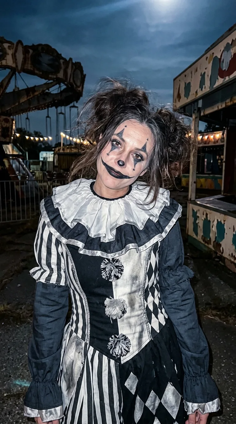 Scary Clown Abandoned Carnival Portrait