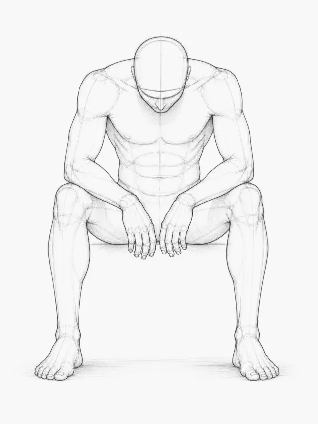 Seated Male Figure With Head Down