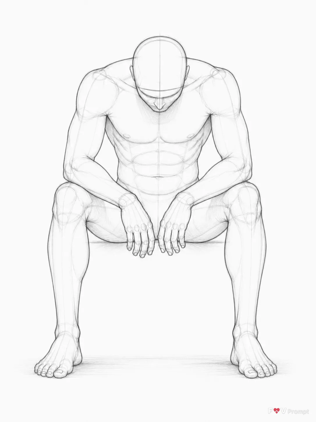 Seated Male Figure With Head Down