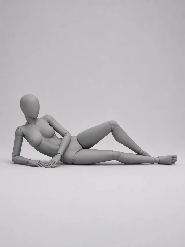 Side-Lying Female Figure Pose Reference