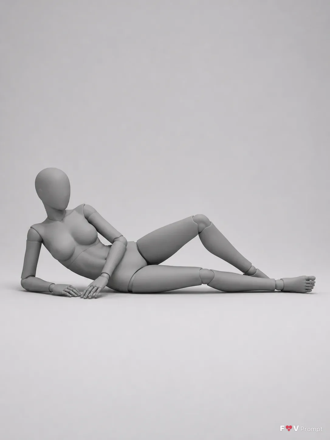 Side-Lying Female Figure Pose Reference