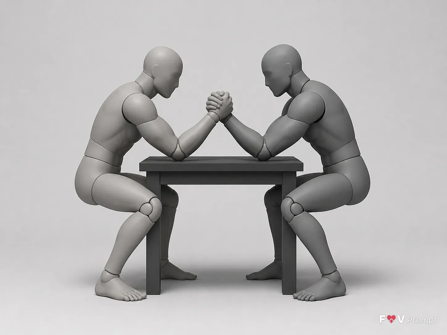 Side View Arm Wrestling Pose Reference