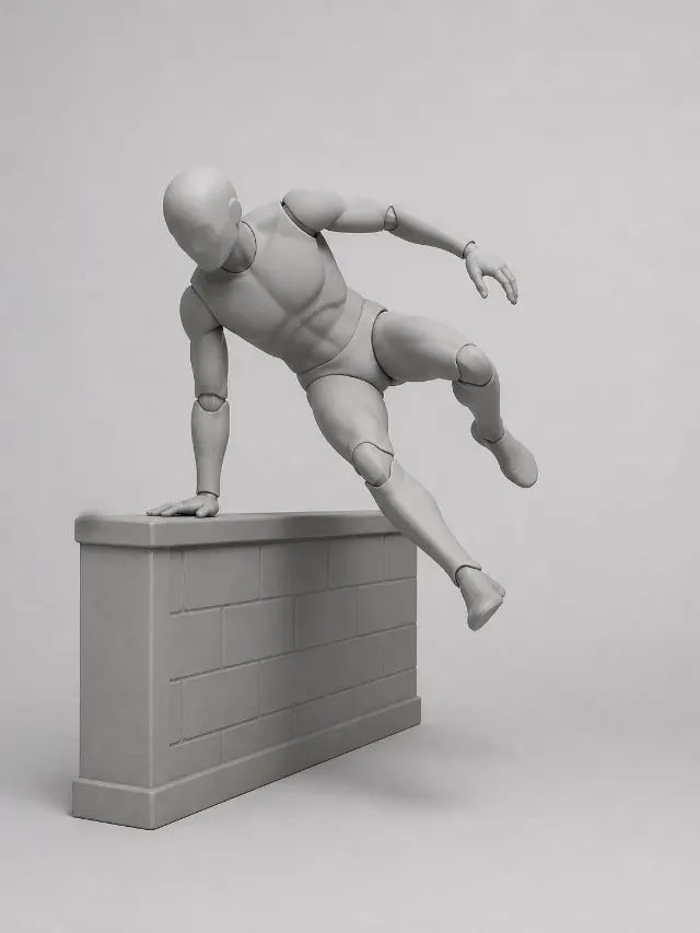 Side View Parkour Vault Pose Reference