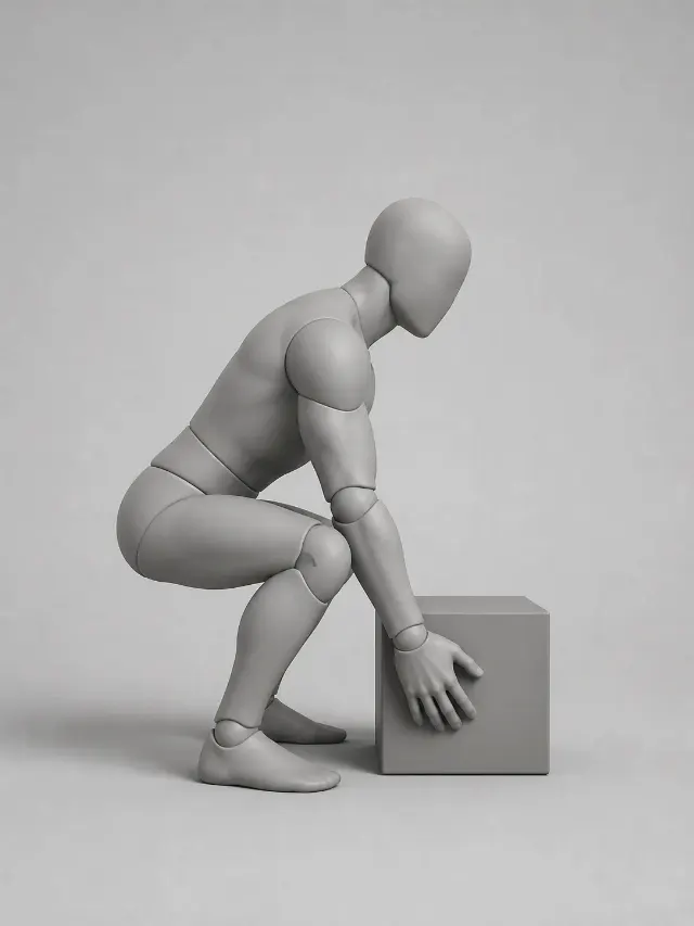 Side View Squatting Lift Pose Reference
