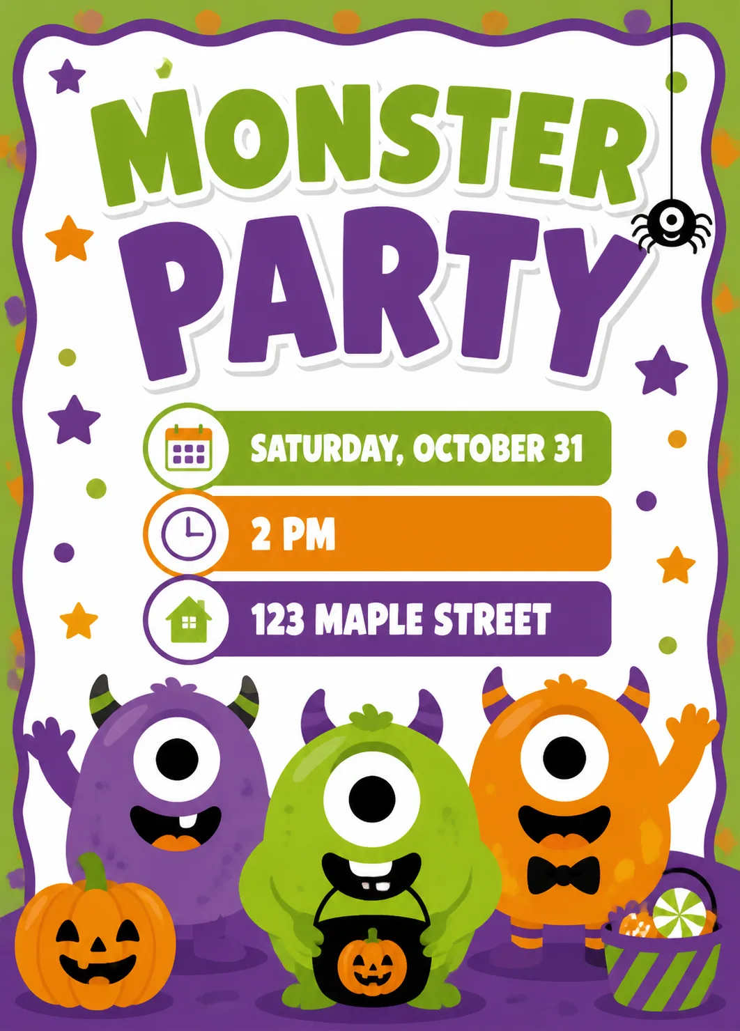 Silly Monster Kids Party Invitation
