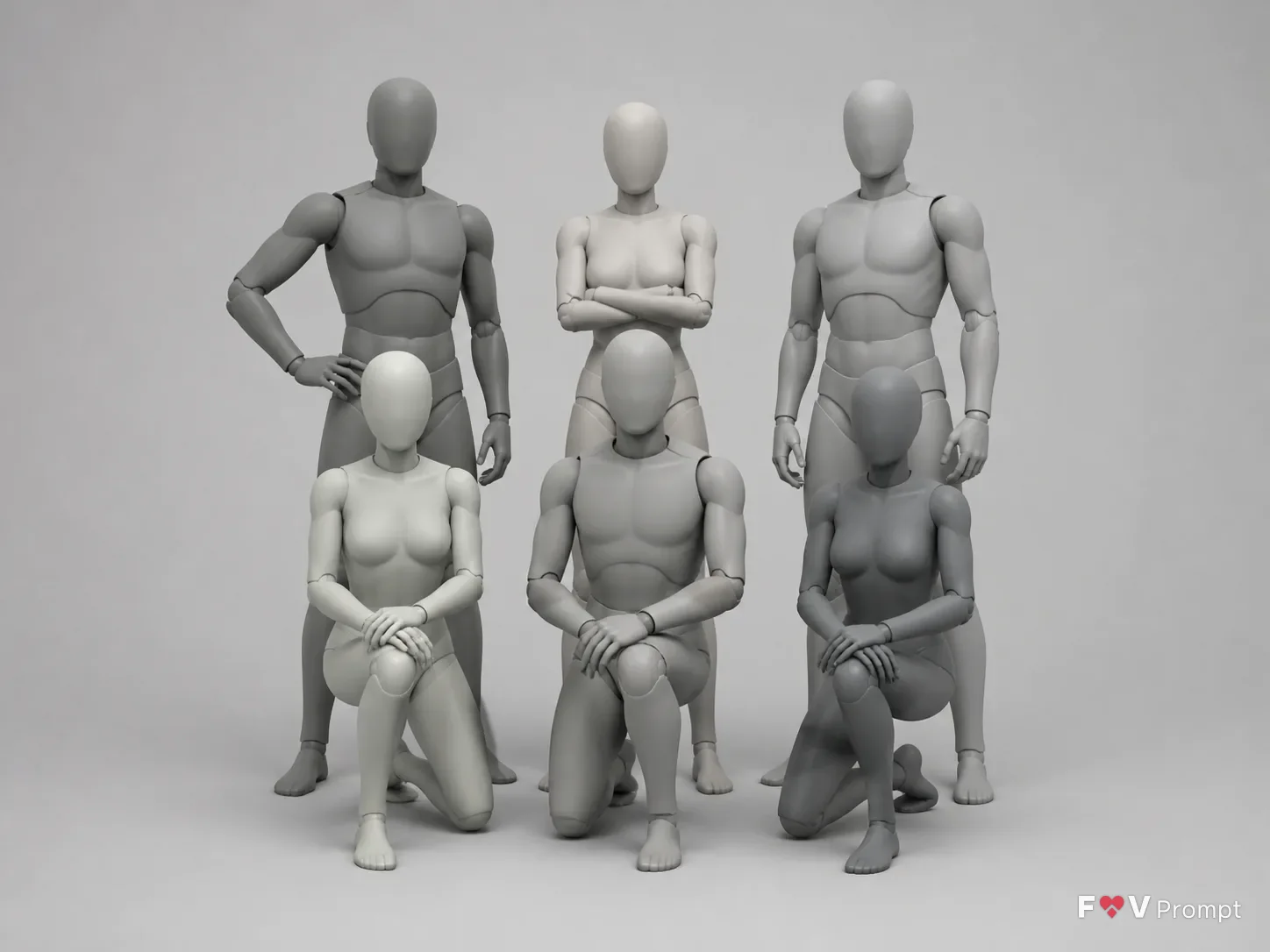 Six-Figure Group Photo Pose Reference