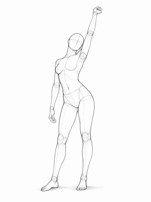Sleepy Yawning Female Pose Reference
