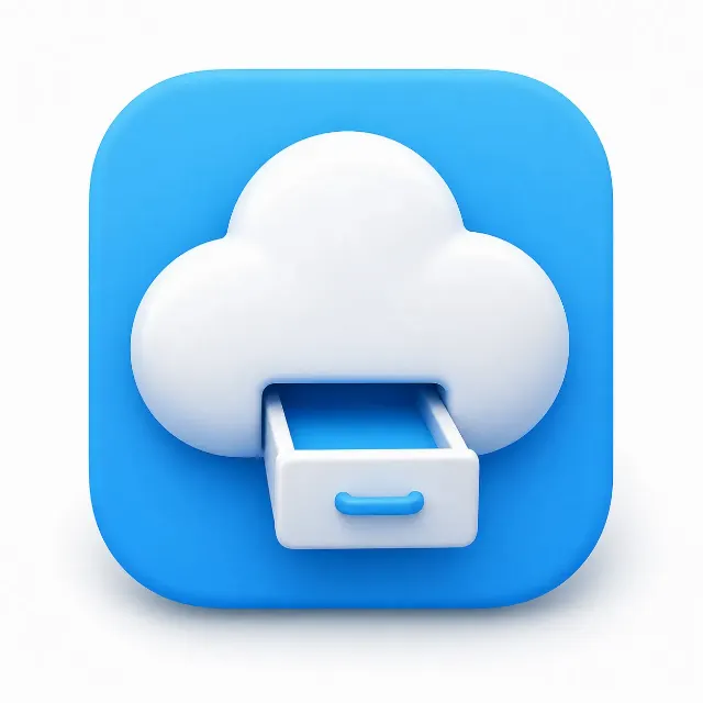 Soft 3D Cloud Storage App Icon