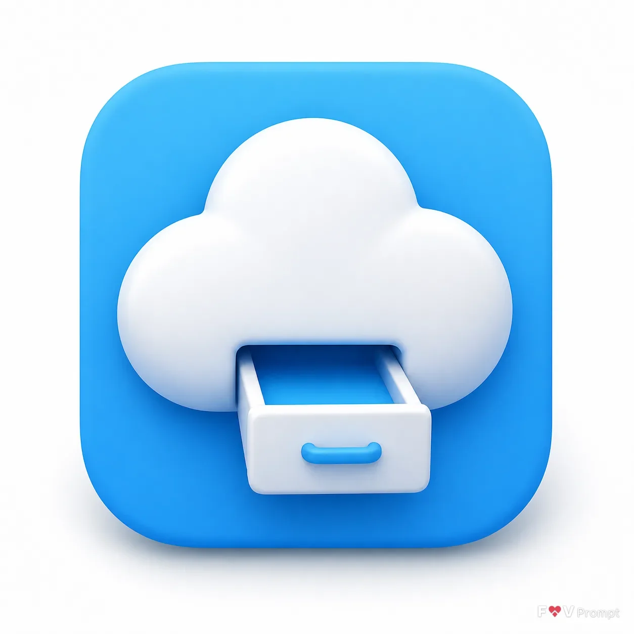 Soft 3D Cloud Storage App Icon