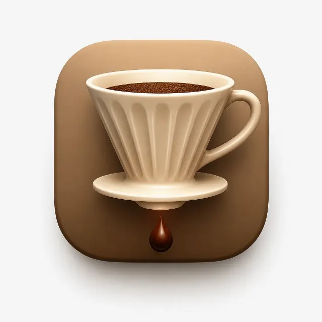 Soft 3D Coffee Brewing App Icon