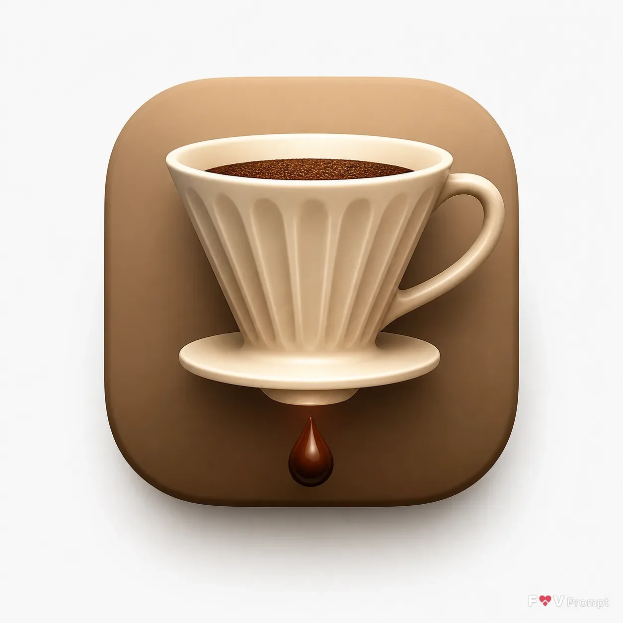 Soft 3D Coffee Brewing App Icon