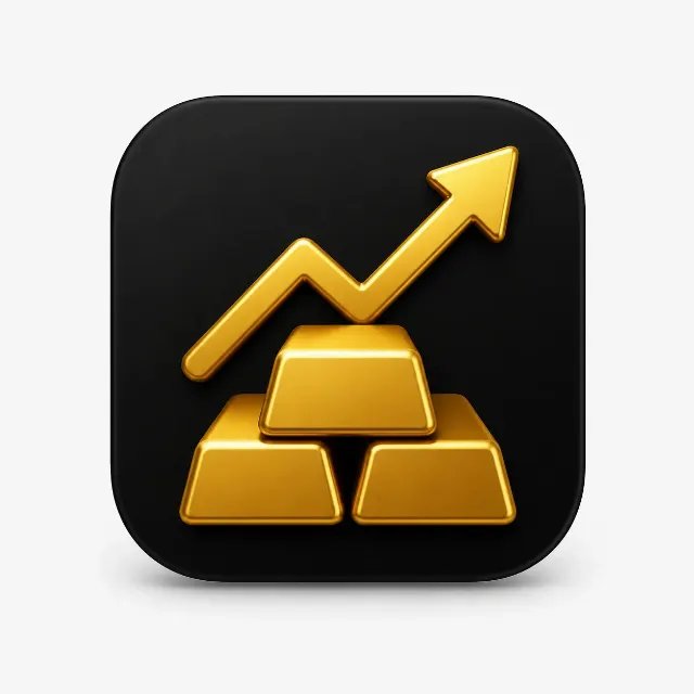 Soft 3D Gold Price Tracker App Icon