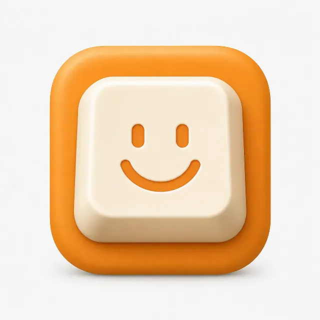 Soft 3D Keyboard App Icon With Smile