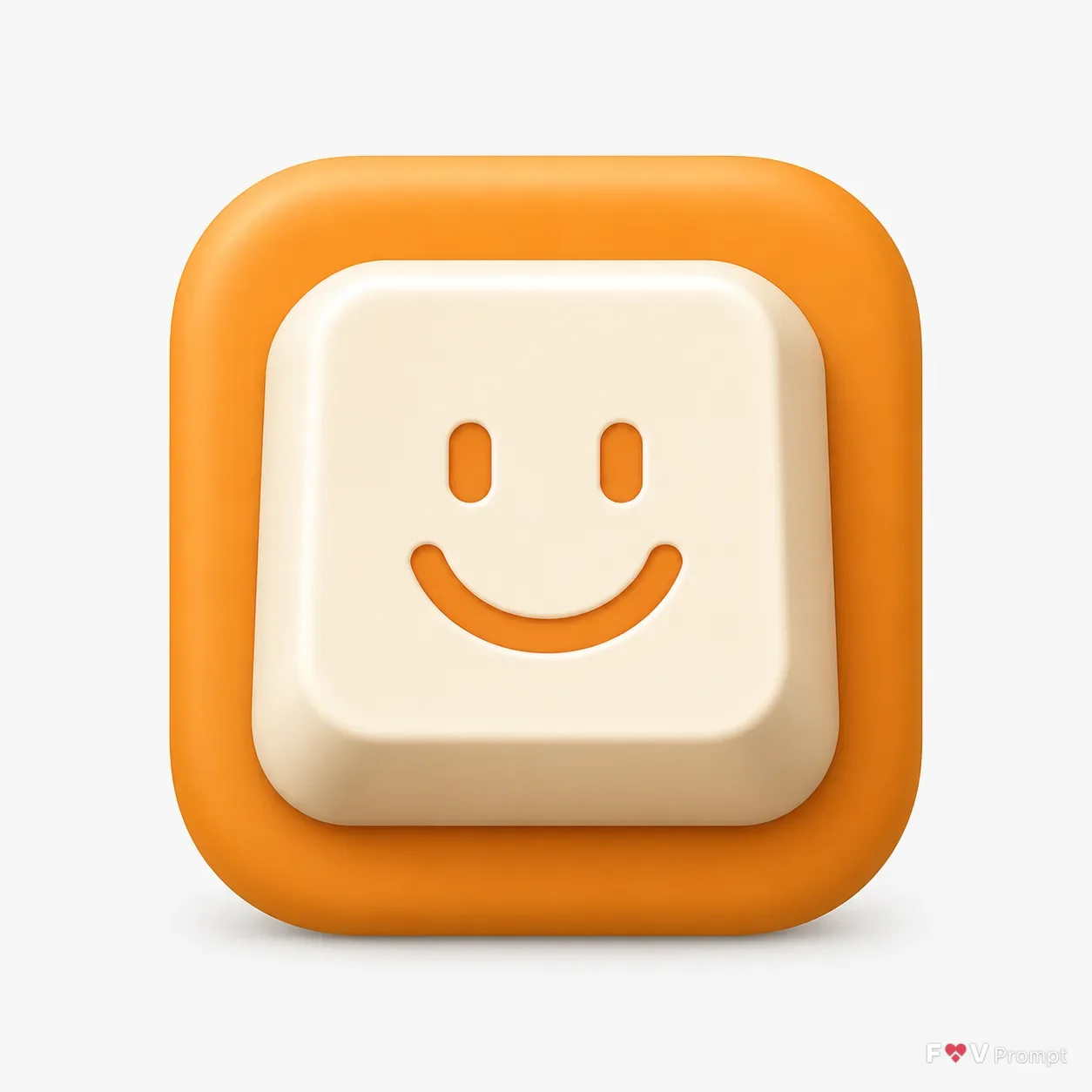 Soft 3D Keyboard App Icon With Smile
