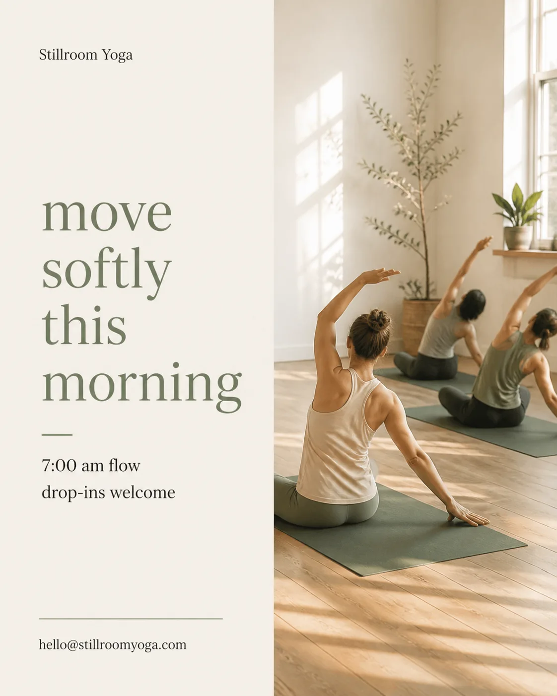 Soft Film Yoga Class Instagram Post